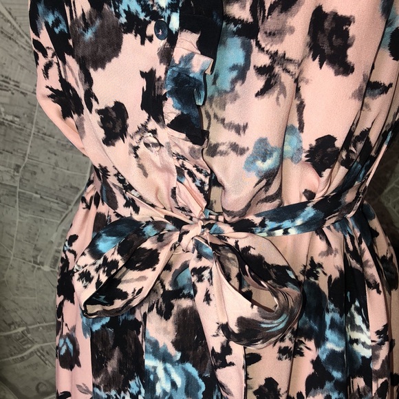 ERDEM SEBLA Floral Pink and Blue Sleeveless Dress Size 6 - Picture 9 of 16